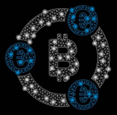 Flash Spotlar ile Parlak Mesh 2d Bitcoin Euro İşbirliği