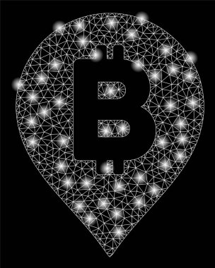 Işık Noktalar ile Parlak Mesh Network Bitcoin Harita Marker