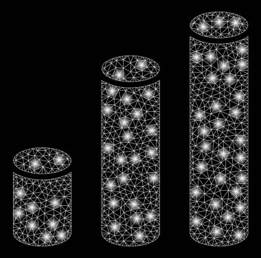 Işık Lekeleri ile Parlak Örgü 2d Çubuk Grafik Silindirler