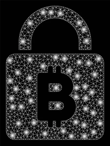 Işık Spotlu Parlak Örgü Tel Çerçeve Bitcoin Kilidi