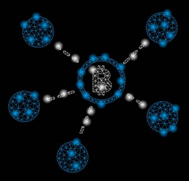 Parlama Spotlu Parlak Örgü Karkas Bitcoin Ağı