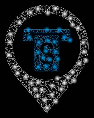 Parlama Spotlu Parlak Kafes Tel Çerçeve Banka Atm Marker