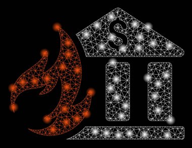 Flare Spotlar ile Parlak Mesh 2d Banka Yangın Afet