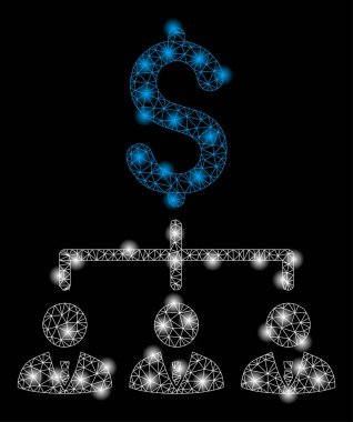 Işık Spotları ile Parlak Mesh Ağ Bankacı Bağlantılar