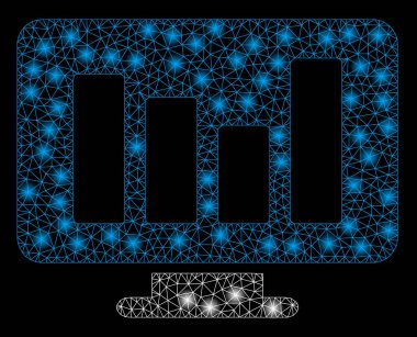 Flash Spotlarla Parlak Kafes Ağ Çubuğu Grafik İzleme