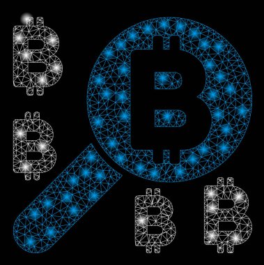 Işık Spotları ile Parlak Örgü Karkas Bitcoin Arama