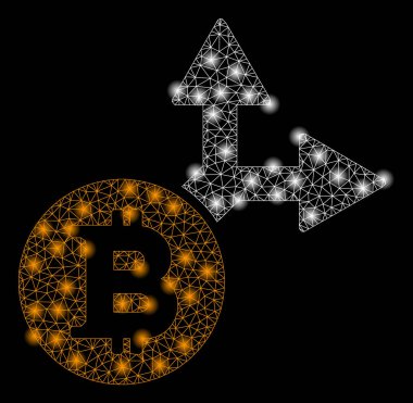 Işık Spotlu Parlak Kafes Ağ Bitcoin Çatalı