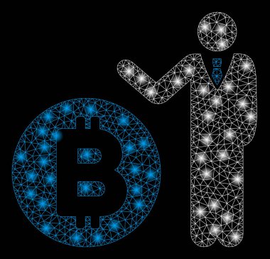 Flash Spotlu Parlak Örgü Tel Çerçeve Bitcoin Banker