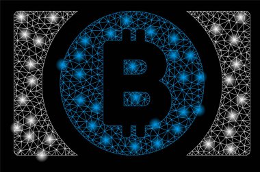 Parlama Spotlu Parlak Kafes Tel Çerçeve Bitcoin Nakit