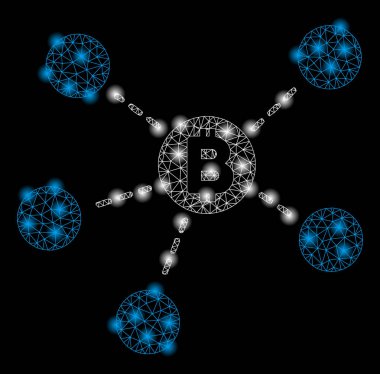 Parlama Spotlu Parlak Mesh Ağı Bitcoin Net Yapısı