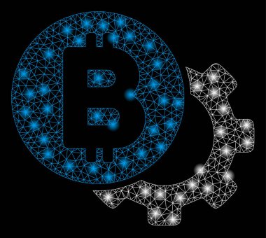 Parlama Spotlu Parlak Kafes Ağı Bitcoin Seçenekleri Dişli