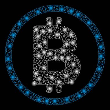 Parlak Örgü Karkas Bitcoin Flare Spotlar ile Rounded