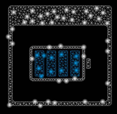 Parlama Noktaları ile Parlak Örgü Ağ Pil Takvim Sayfası