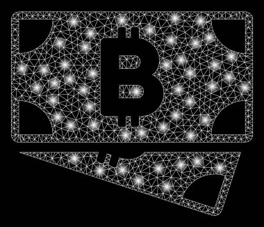 Parlama Spotlu Parlak Mesh 2d Bitcoin Nakit Banknotlar