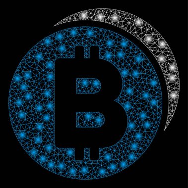 Flash Spotlu Parlak Örgü 2d Bitcoin Paraları