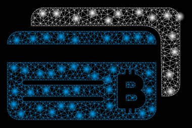 Işık Spotlu Parlak Örgü Karkas Bitcoin Banka Kartları
