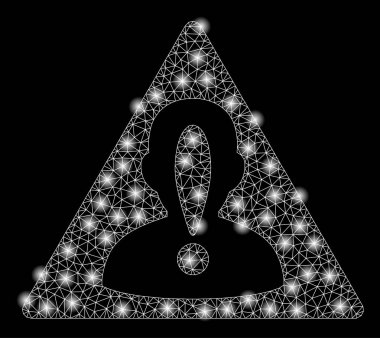 Parlak Mesh 2d Kara Listeye Işık Lekeli Kişi