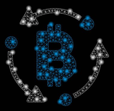 Parlama Spotları ile Parlak Mesh 2d Bitcoin Rotasyon