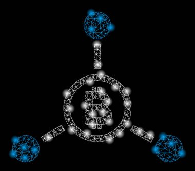 Işık Noktalar ile Parlak Mesh 2d Bitcoin Bağlantıları