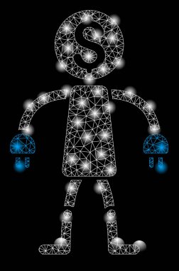 Parlama Spotlu Parlak Örgü 2d Banka Robotu