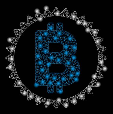 Parlama Spotlu Parlak Mesh Ağı Bitcoin Madalyası Sikkesi