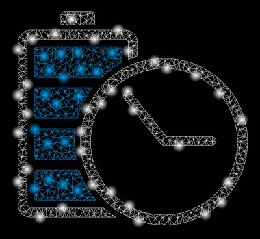 Parlama Noktaları ile Parlak Örgü Tel Çerçeve Pil Saati