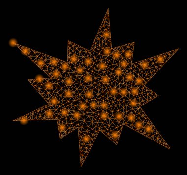 Parlama Noktalar ile Parlak Örgü Ağ Bang