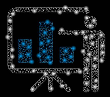 Flash Spotlu Parlak Örgü 2d Çubuk Grafik Sunumu