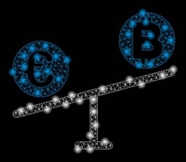 Parlak Örgü Karkas Bitcoin Euro Piyasası Işık Spotları ile Salıncak