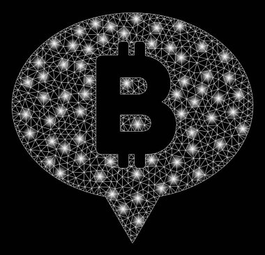Parlama Spotlu Parlak Örgü Tel Çerçeve Bitcoin Banner Balon