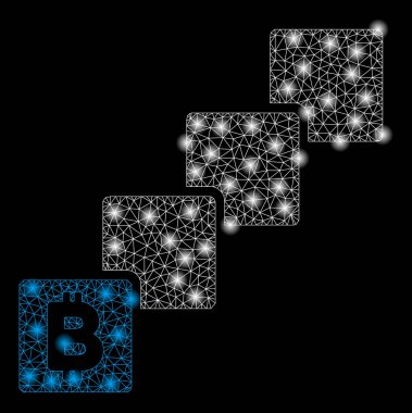 Işık Spotlu Parlak Kafes Ağ Bitcoin Blockchain
