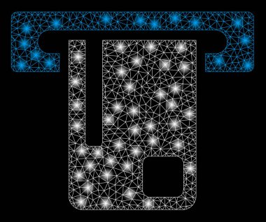 Flash Spotlu Parlak Kafes Tel Çerçeve Bankası Atm