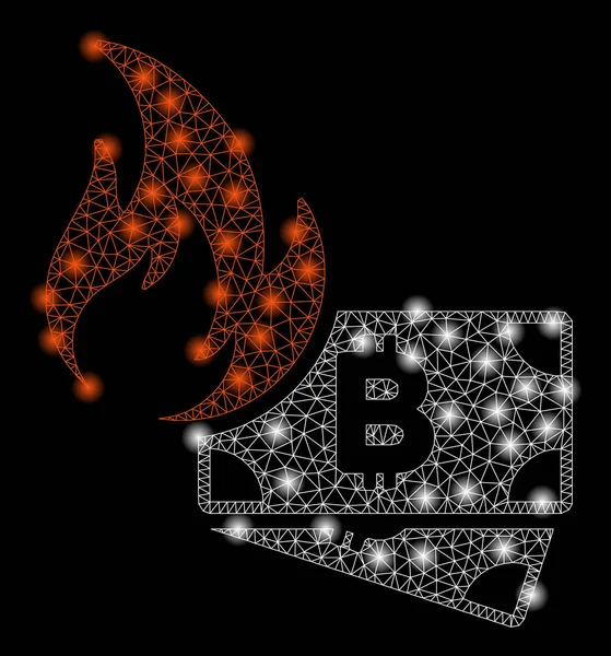 Flash Spotlu Parlak Örgü Tel Çerçeve Bitcoin Cash Fire