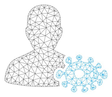 Bakteriyolog Vektör Örgü Tel Çerçeve Modeli