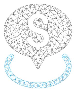 Banka Konum Vektör Örgü Karkas Modeli