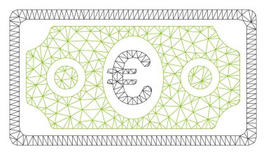 Euro Banknot Vektör Mesh Ağ Modeli