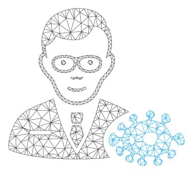 Bakteriyolog Vektör Mesh Ağ Modeli