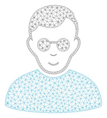 Blind Man Vektör Örgü Tel Çerçeve Modeli