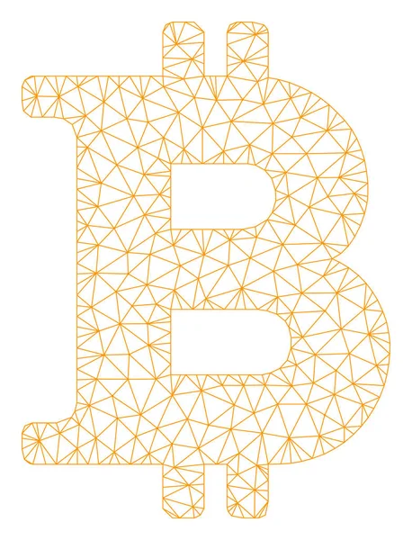 Bitcoin-Symbol-Vektornetz-Karkasse-Modell — Stockvektor