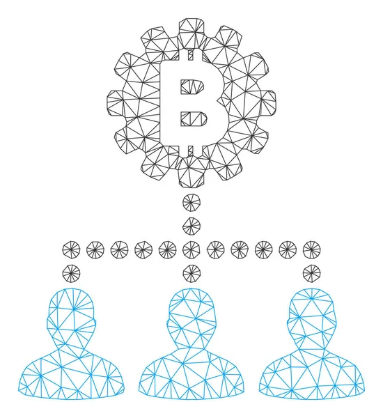 Bitcoin Service Staff Malla vectorial Modelo 2D — Archivo Imágenes Vectoriales