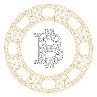 Bitcoin Casino Chip Vektör Mesh Ağ Modeli