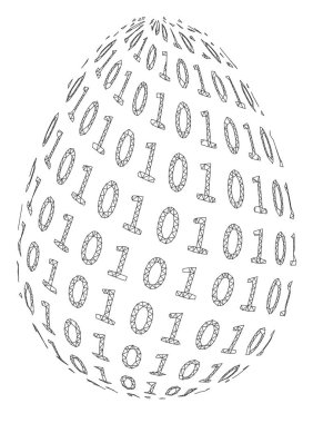 İkili Dijital Yumurta Vektör Örgü Tel Çerçeve Modeli