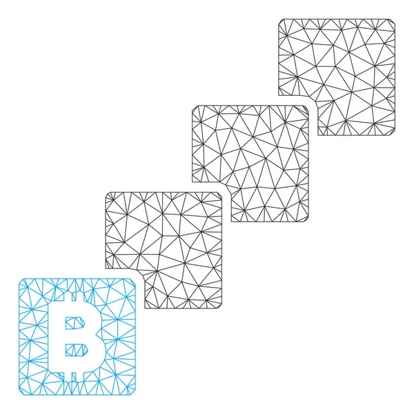 Bitcoin Blockchain Vector Mesh Wire Frame Modelo — Vetor de Stock
