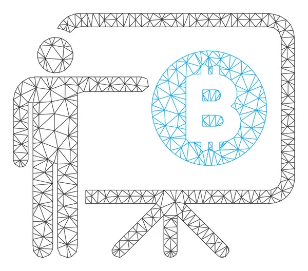 Bitcoin Hörsaal Vektor Mesh 2d Modell — Stockvektor