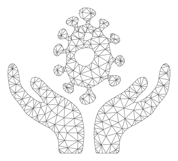 Modelo de canal de malla vectorial de manos de cuidado biotecnológico — Archivo Imágenes Vectoriales