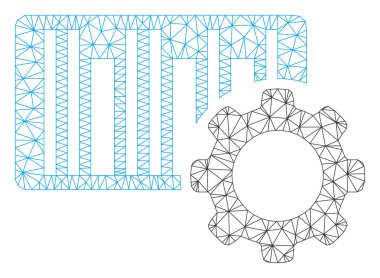 Barkod Ayarları Vektör Örgü Tel Çerçeve Modeli