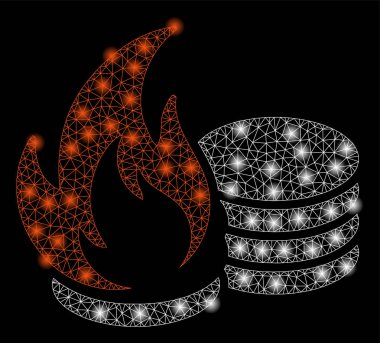 Altın Kare Desen Sikkeler Yangın Afet