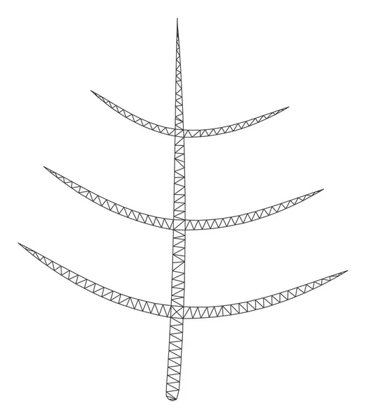 Modelo de marco de alambre de malla vectorial de árbol desnudo — Archivo Imágenes Vectoriales