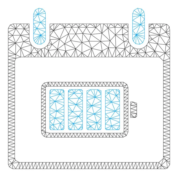 Modèle de réseau de maille vectorielle de jour de calendrier de batterie — Image vectorielle