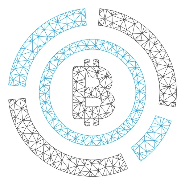 Modelo de canal de malla vectorial de diagrama de círculo de Bitcoin — Vector de stock